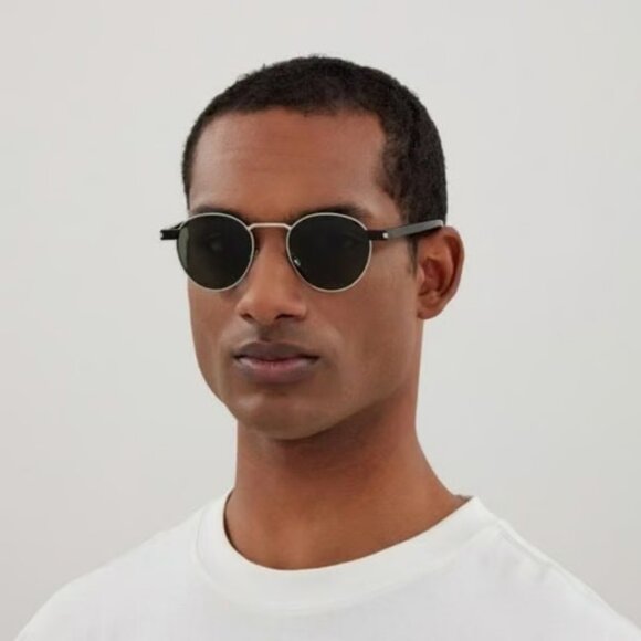 NEW SL707 002 SAINT LAURENT SUNGLASSES UNISEX ROUND GOLD EYEWEAR SL 707 002 - Picture 1 of 5